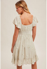 Hem & Thread Daisy Embroidered Mini Dress
