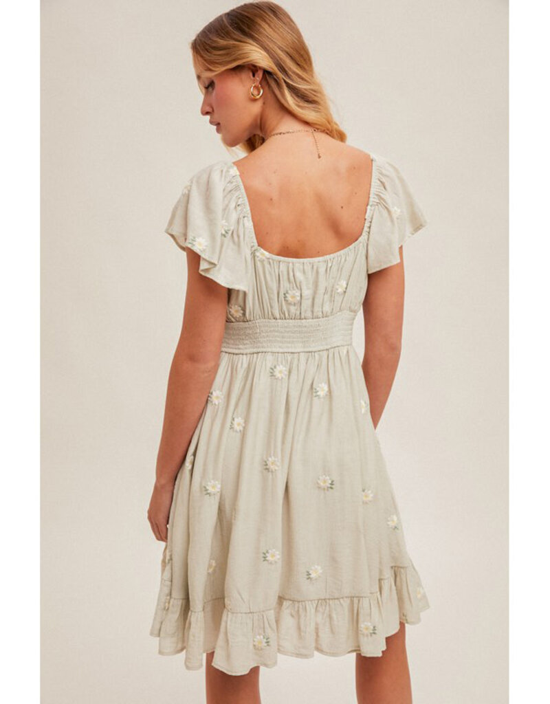 Hem & Thread Daisy Embroidered Mini Dress