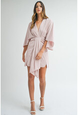 Mable Soft Pink Draped Mini Dress
