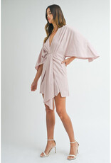 Mable Soft Pink Draped Mini Dress