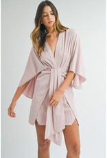 Mable Soft Pink Draped Mini Dress