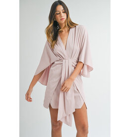 Mable Soft Pink Draped Mini Dress