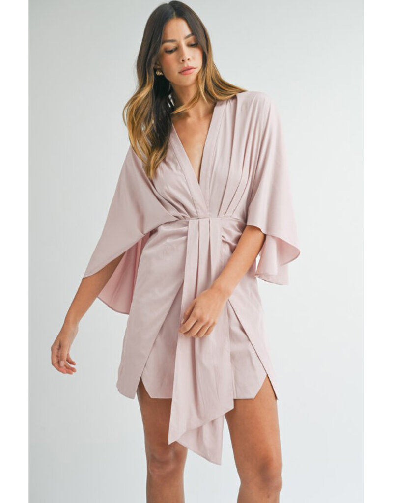 Mable Soft Pink Draped Mini Dress