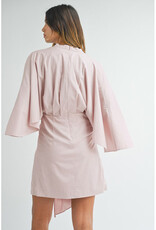 Mable Soft Pink Draped Mini Dress