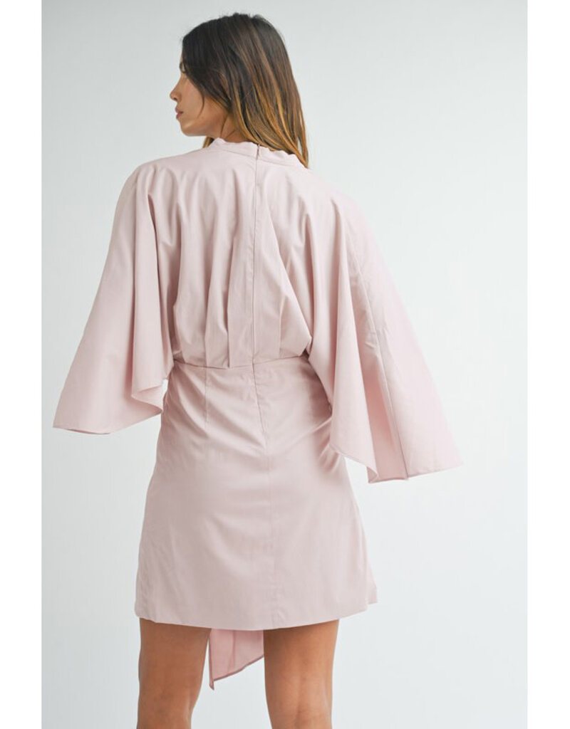 Mable Soft Pink Draped Mini Dress