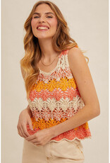 Hem & Thread Coral Crochet Tank