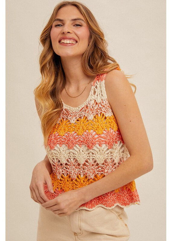 Hem & Thread Coral Crochet Tank