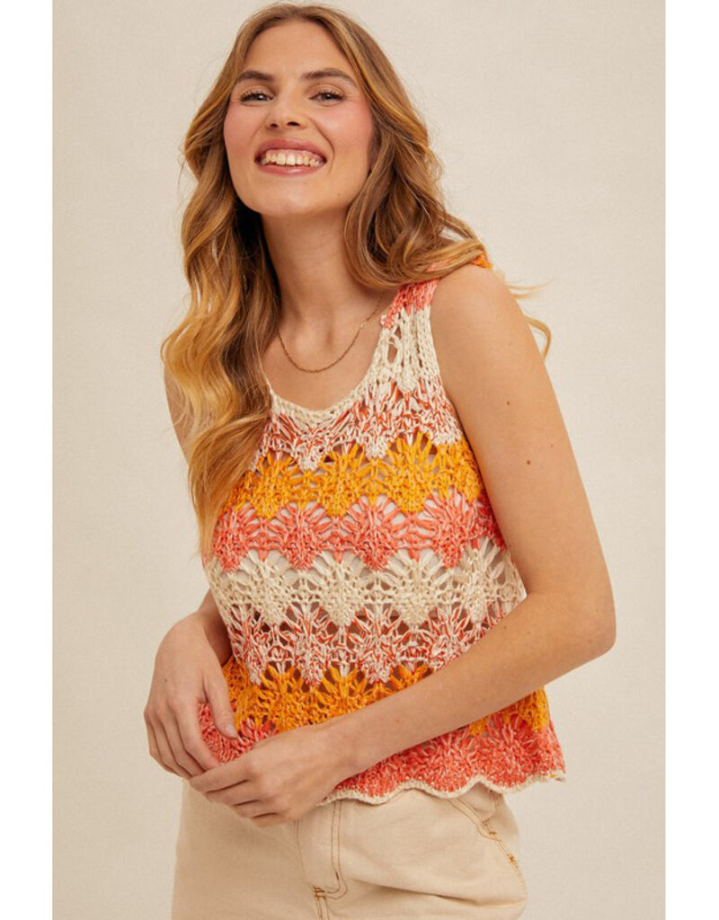 Hem & Thread Coral Crochet Tank
