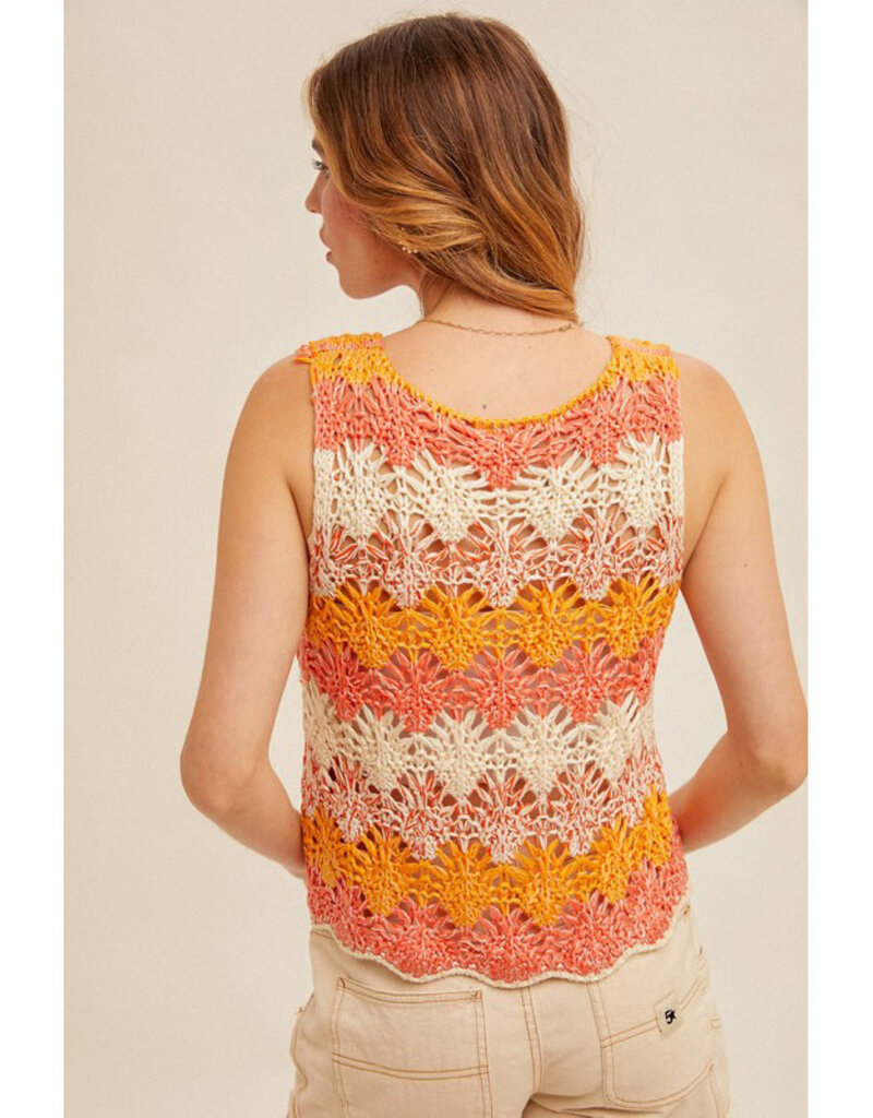Hem & Thread Coral Crochet Tank