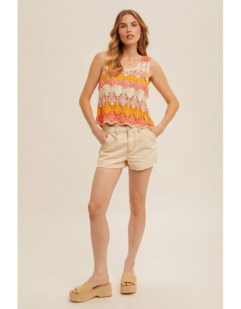 Hem & Thread Coral Crochet Tank