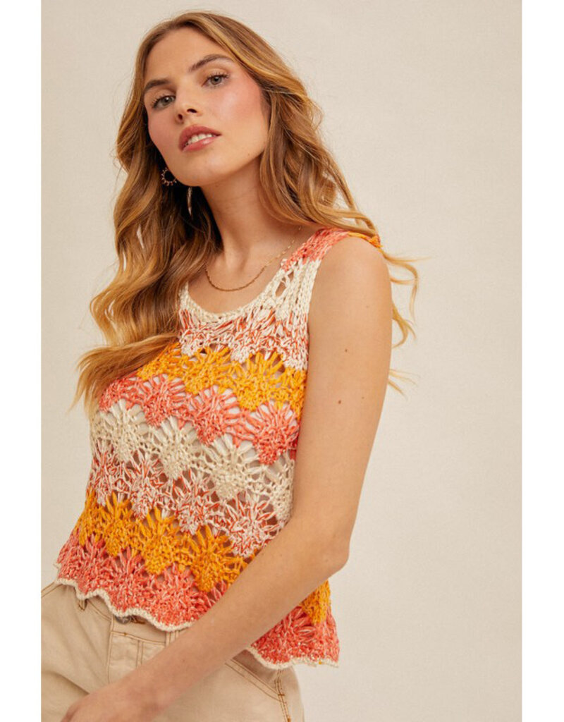 Hem & Thread Coral Crochet Tank