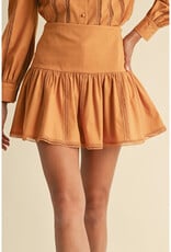Endless Blu Pleated Cotton Mini Skirt