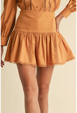 Endless Blu Pleated Cotton Mini Skirt