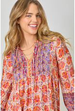 Mystree Print Peasant Top