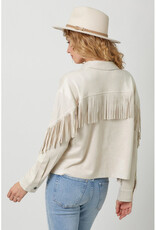 Mystree Fringe Faux Suede Jacket