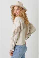 Mystree Fringe Faux Suede Jacket