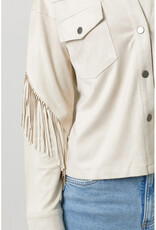 Mystree Fringe Faux Suede Jacket