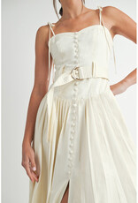 Endless Blu Classic Button Midi Dress