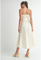 Endless Blu Classic Button Midi Dress