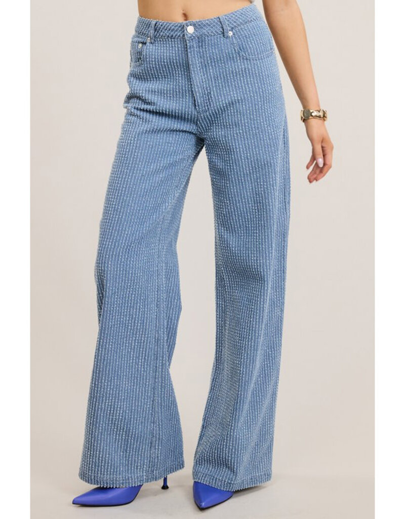 Mimosa Distressed Stripe Slouchy Jeans
