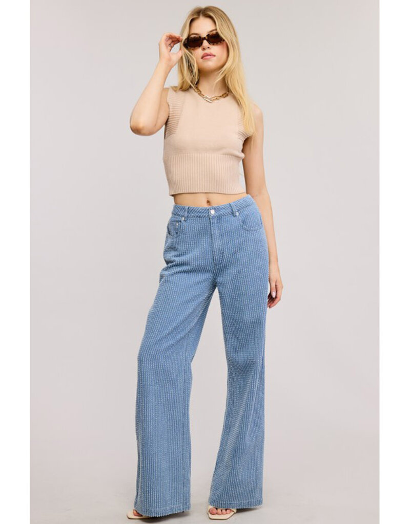 Mimosa Distressed Stripe Slouchy Jeans