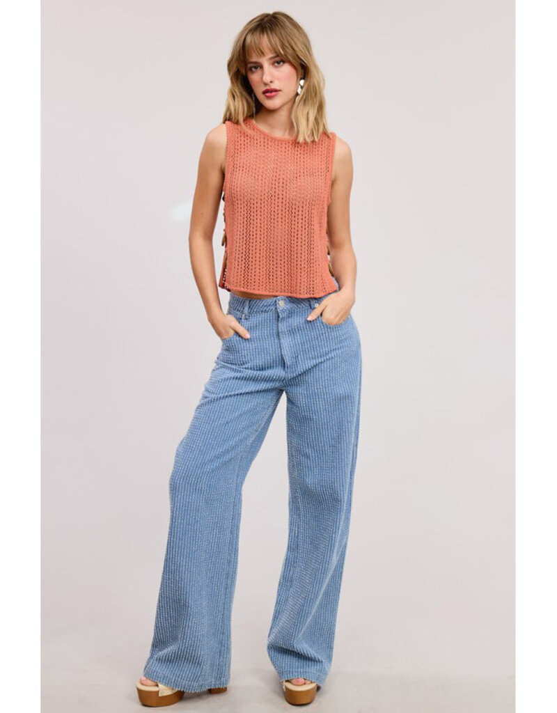Mimosa Distressed Stripe Slouchy Jeans