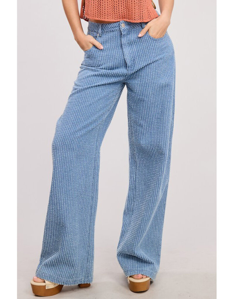 Mimosa Distressed Stripe Slouchy Jeans