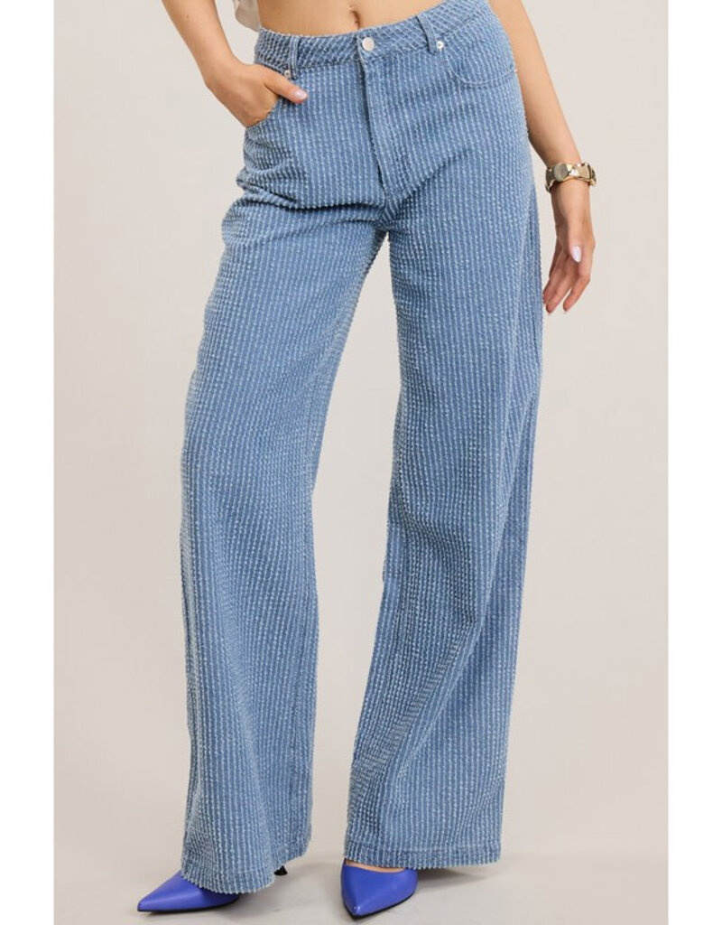 Mimosa Distressed Stripe Slouchy Jeans