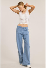 Mimosa Distressed Stripe Slouchy Jeans