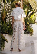 Endless Blu Embroidered Lace Pants w/Tie