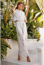 Endless Blu Embroidered Lace Pants w/Tie