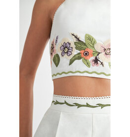 Endless Blu Embroidered Top & Shorts Set