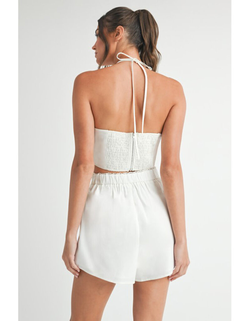 Endless Blu Embroidered Top & Shorts Set