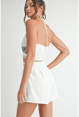 Endless Blu Embroidered Top & Shorts Set