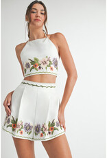 Endless Blu Embroidered Top & Shorts Set