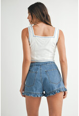Mable Embroidered Tie Front Vest