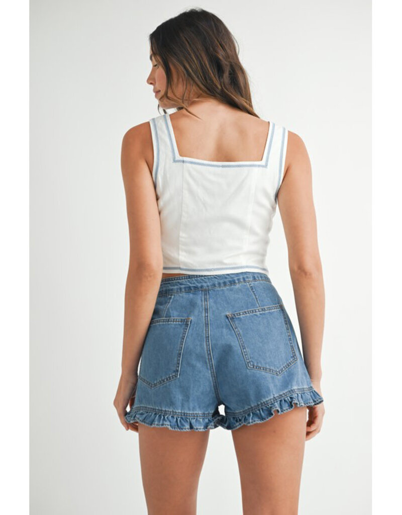 Mable Embroidered Tie Front Vest