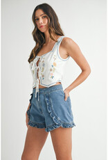Mable Embroidered Tie Front Vest