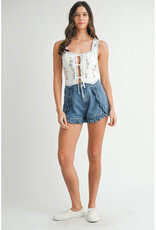 Mable Embroidered Tie Front Vest