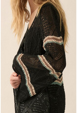 Promesa Striped Crochet Duster