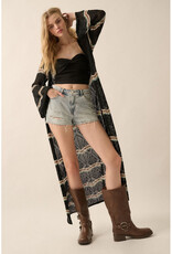 Promesa Striped Crochet Duster