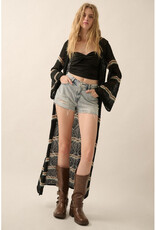 Promesa Striped Crochet Duster