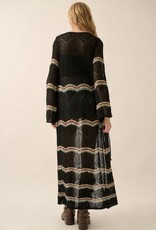 Promesa Striped Crochet Duster
