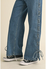 Miou Muse Side Laced Wide Leg Jeans