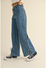 Miou Muse Side Laced Wide Leg Jeans