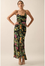 Promesa Floral Chiffon Cowl Maxi Dress