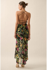 Promesa Floral Chiffon Cowl Maxi Dress