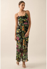 Promesa Floral Chiffon Cowl Maxi Dress