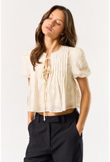 lalavon Puff Sleeve Tie Top