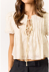 lalavon Puff Sleeve Tie Top